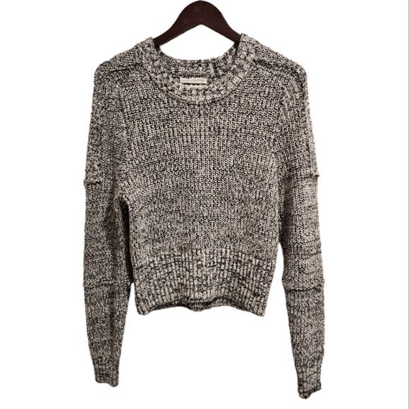 Urban Outfitters Chunky Knit Sweater Medium Black White Grey Longsleeve Pullover - Picture 1 of 6